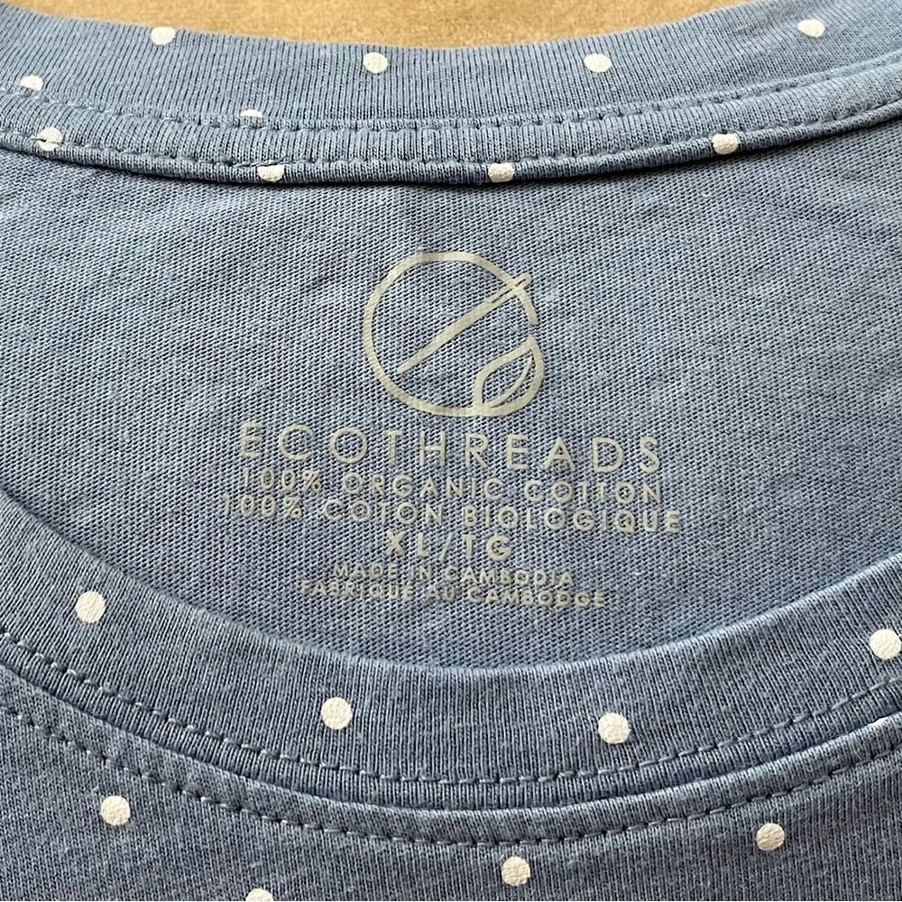 ECOTHREADS~ Dressy T-Shirt-Size XL~Light Blue~Fitted Organic Cotton - Picture 7 of 8